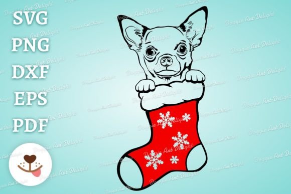Cute Christmas Chihuahua Dog SVG Png
