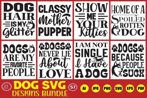 Dog SVG T Shirt Designs Bundle