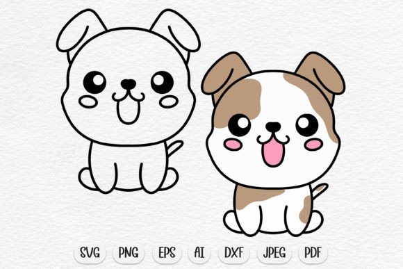 Kawaii Dog Svg