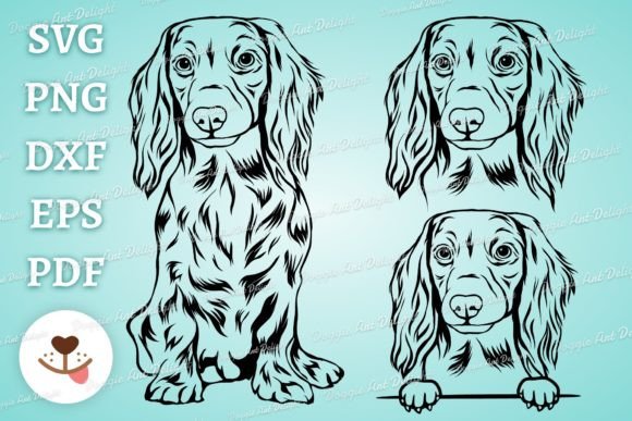 Long Haired Dachshund Dog Svg Bundle
