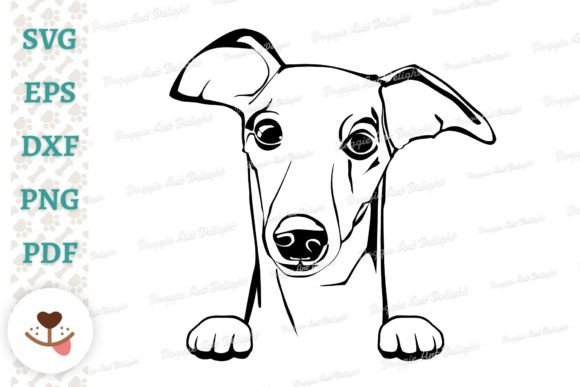 Peeking Whippet Dog Svg Png Dxf