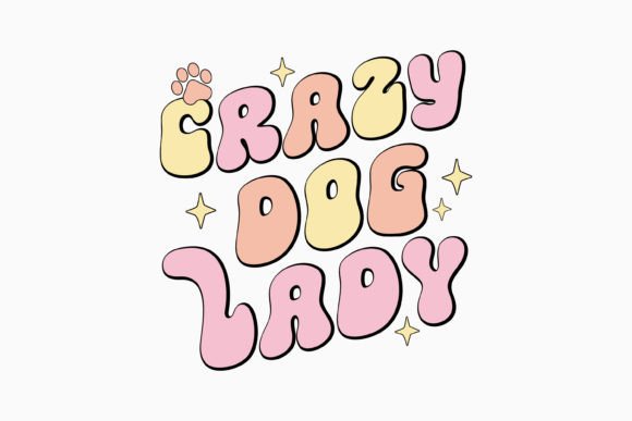 Retro Crazy Dog Lady Dog SVG Design