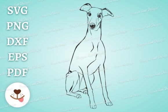 Sitting Whippet Dog Cut File